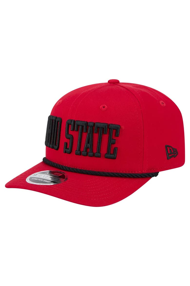 Men's New Era  Red Ohio State Buckeyes 9SEVENTY Stretch-Snap Adjustable Hat, Alternate, color, Red