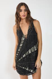 NASTY GAL Plunge Sequin Mini Dress