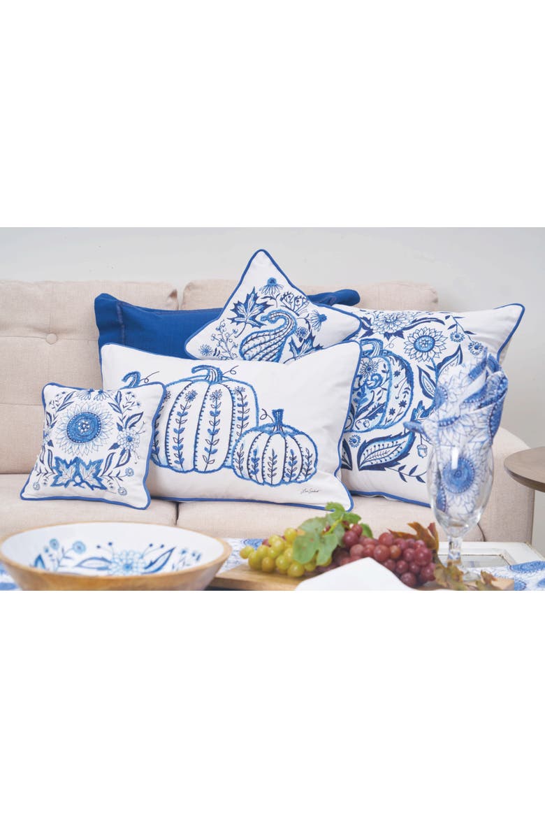 Blue Harvest Sunflower Cloth Napkins, Set of 6, Alternate, color, Blue