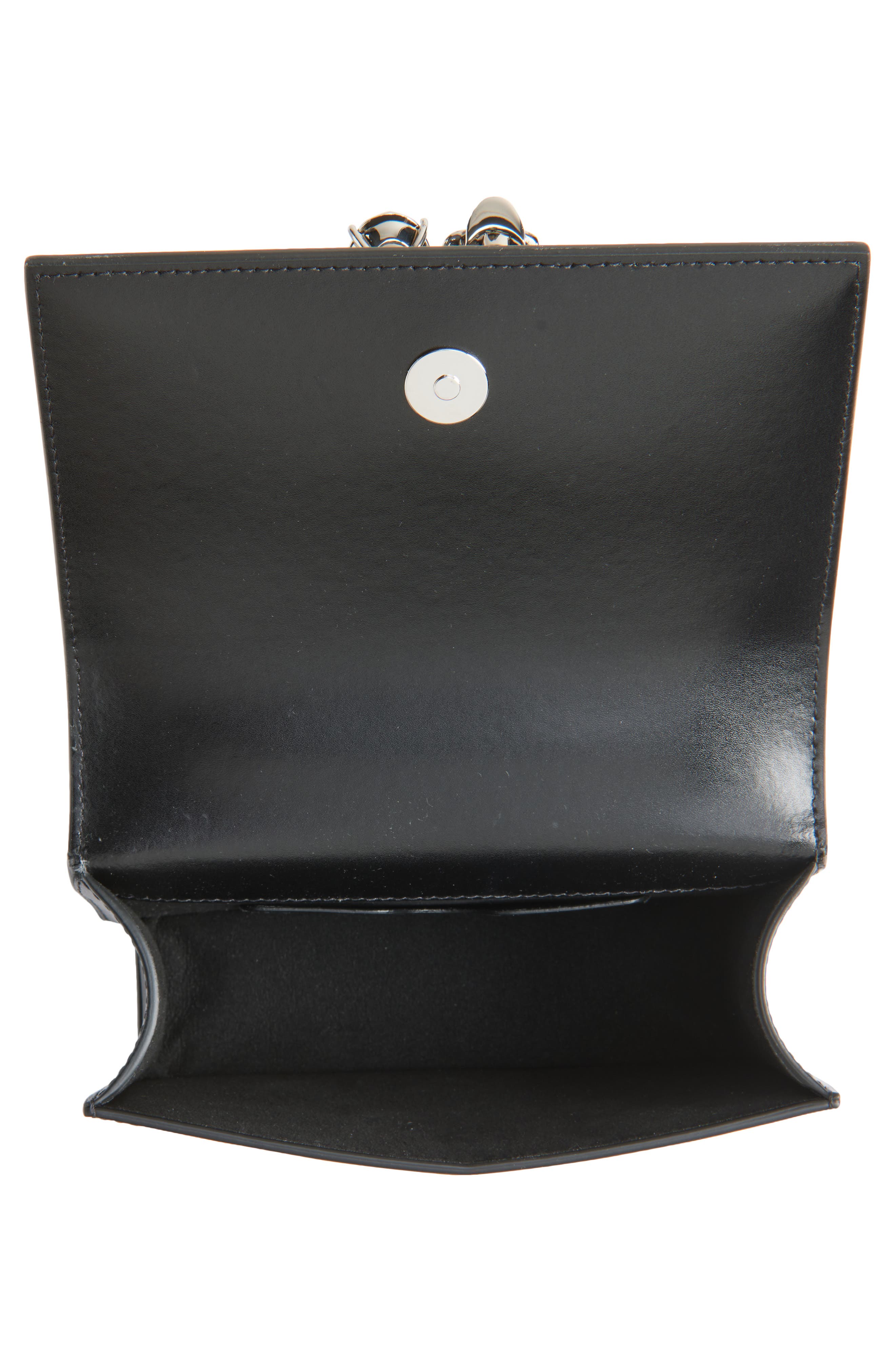 McQueen Mini Jewelled Satchel, Alternate, color, Black/ Silver