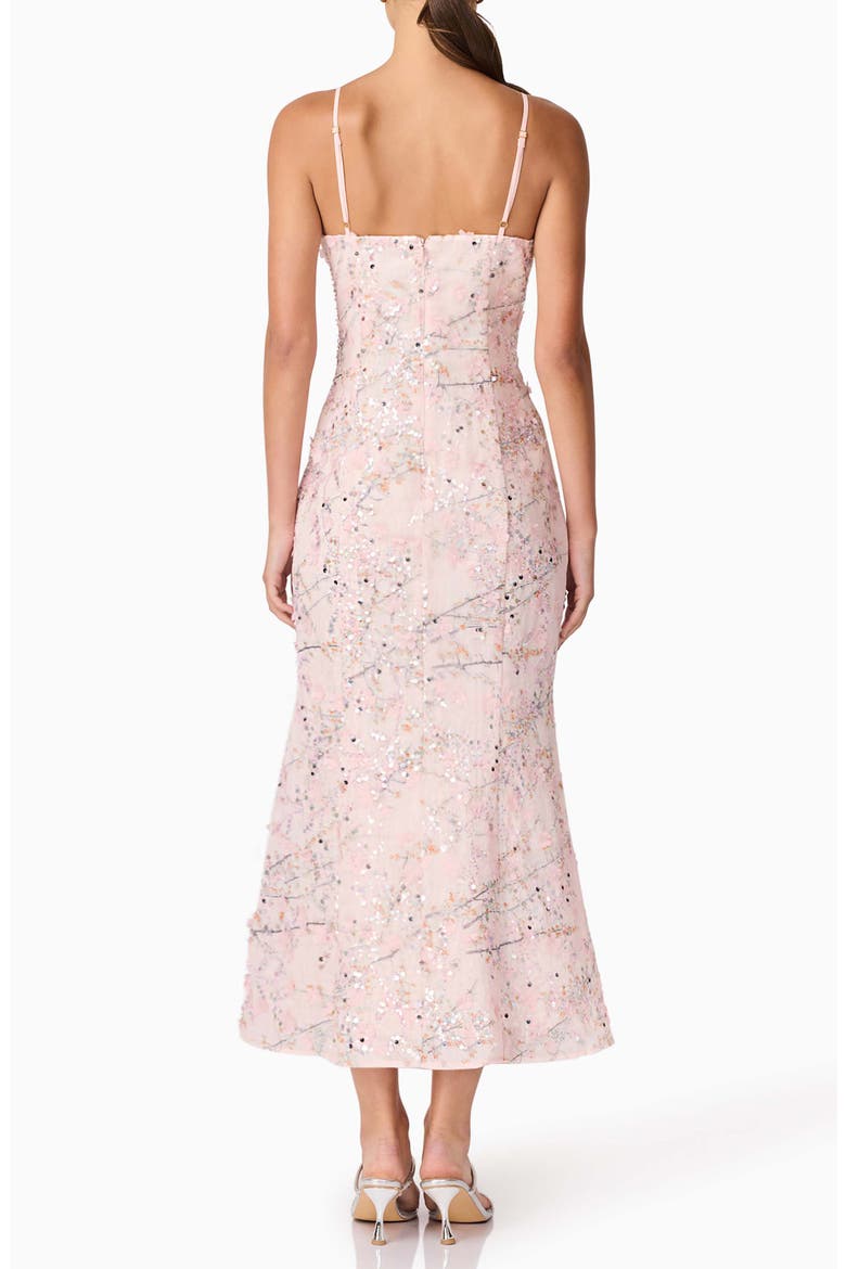 Regina Floral Sequin Sleeveless Trumpet Gown, Alternate, color, PINK