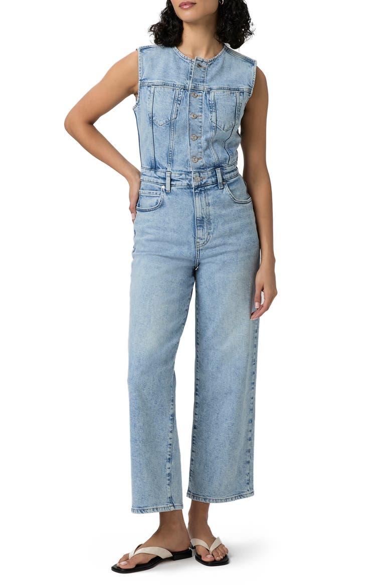 Cirie Ankle Denim Jumpsuit, Main, color, MEZZA