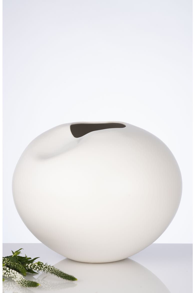 Milan White Sculptural Vase, Alternate, color, White