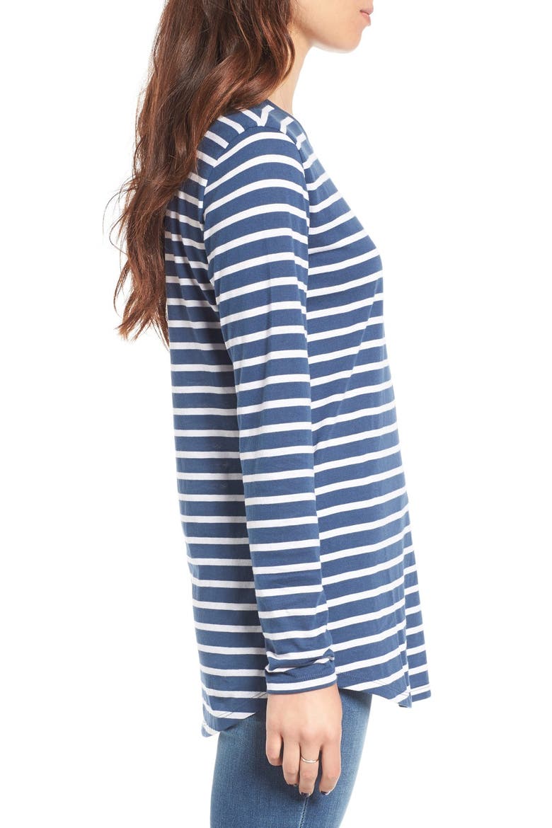Stripe Crewneck Tee, Alternate, color, BLUE INSIGNIA LAUREN STRIPE