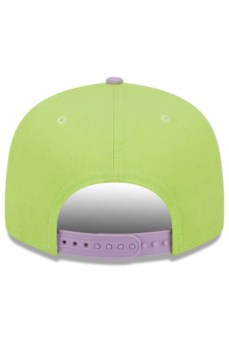New Era Men's New Era Neon Green/Purple San Francisco Giants Spring Basic Two-Tone 9FIFTY Snapback Hat, Alternate, color,