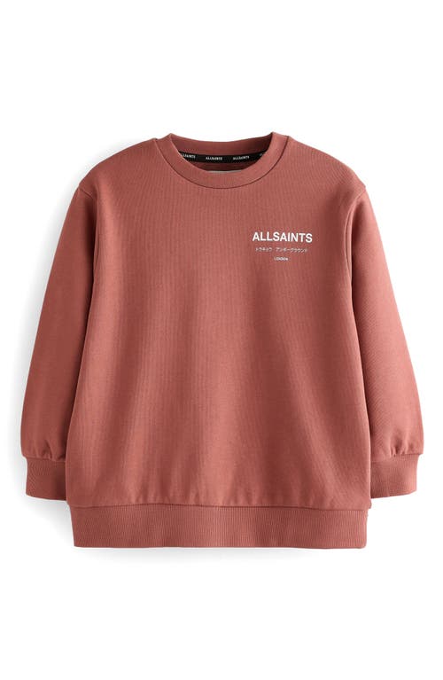 Smallsaints By Allsaints Kids' Oversize Underground Logo Crewneck Sweatshirt In Red