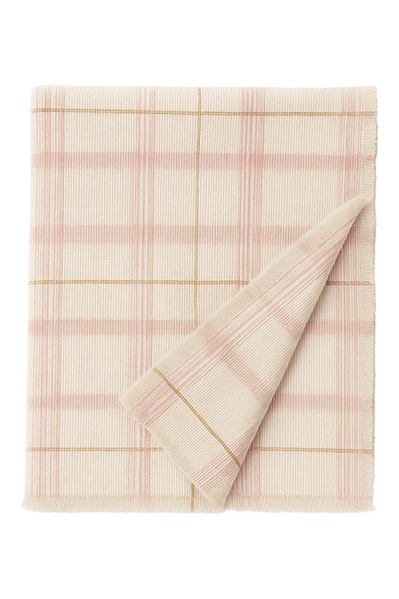 Tartan Throw Blanket, Main, color, ROSE NATURAL