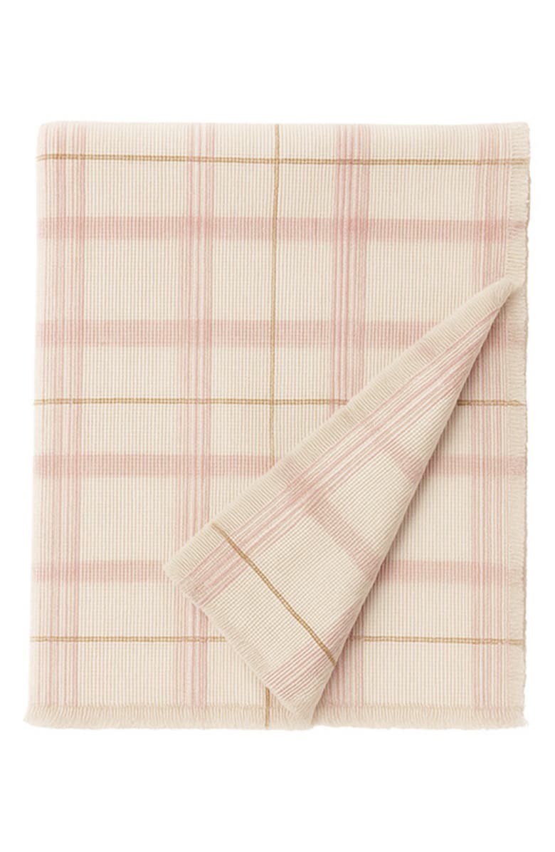 Lorena Canals Tartan Throw Blanket, Main, color, Rose Natural