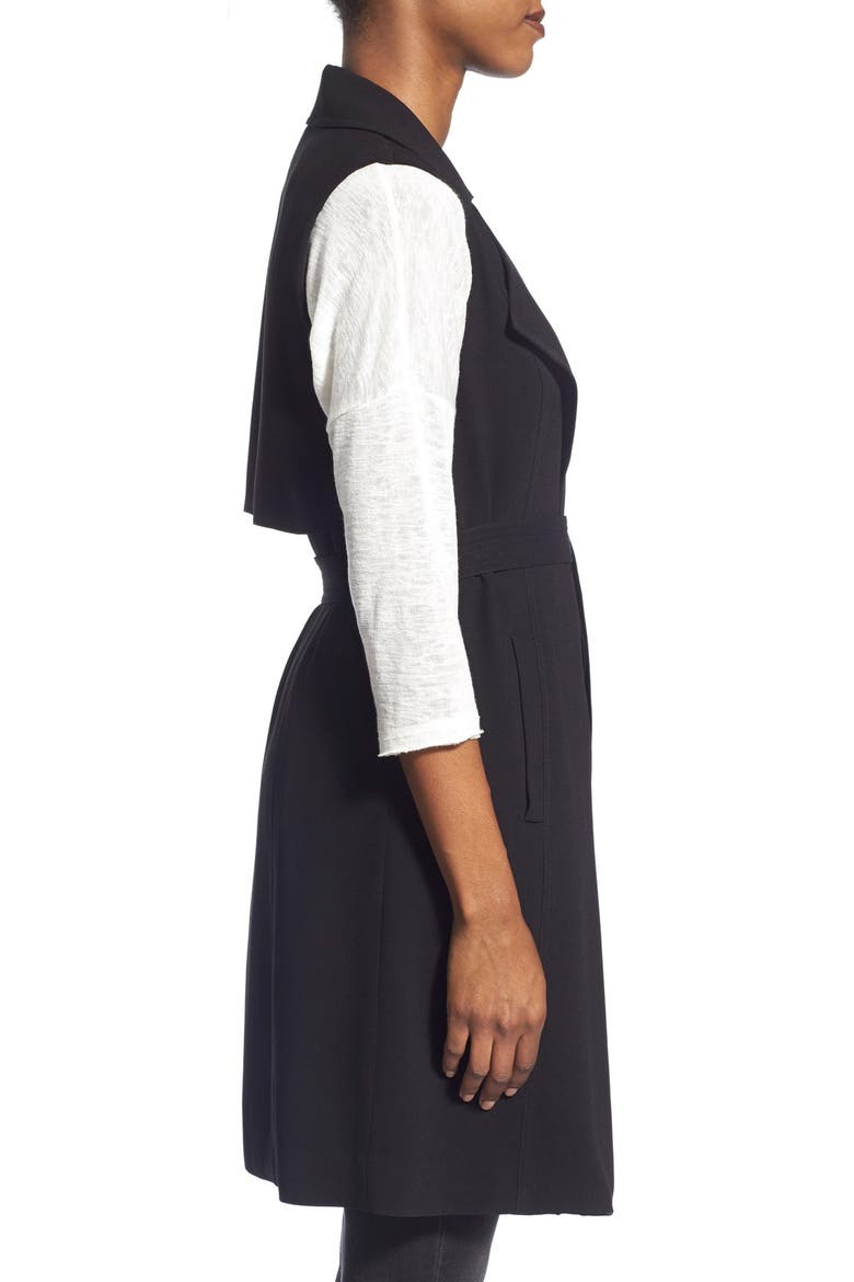 Sleeveless Trench Coat, Alternate, color, BLACK