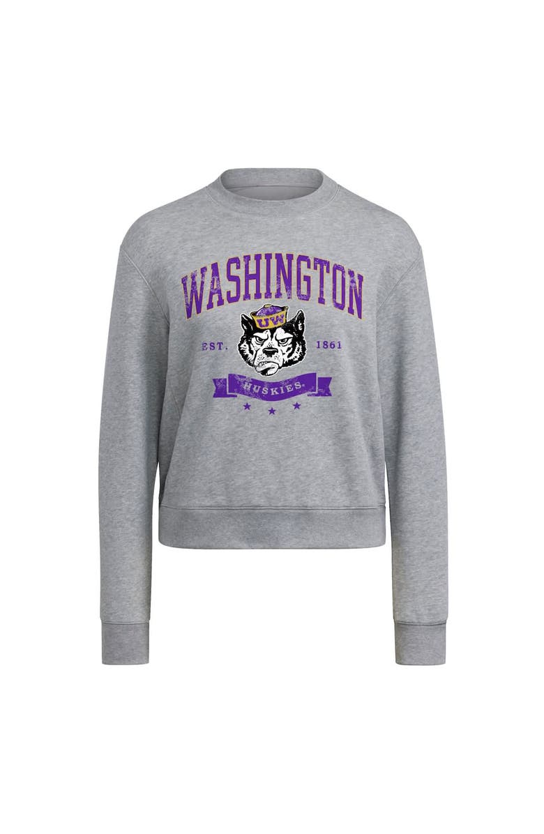 adidas Women's adidas Gray Washington Huskies Pullover Crewneck Sweatshirt, Alternate, color,