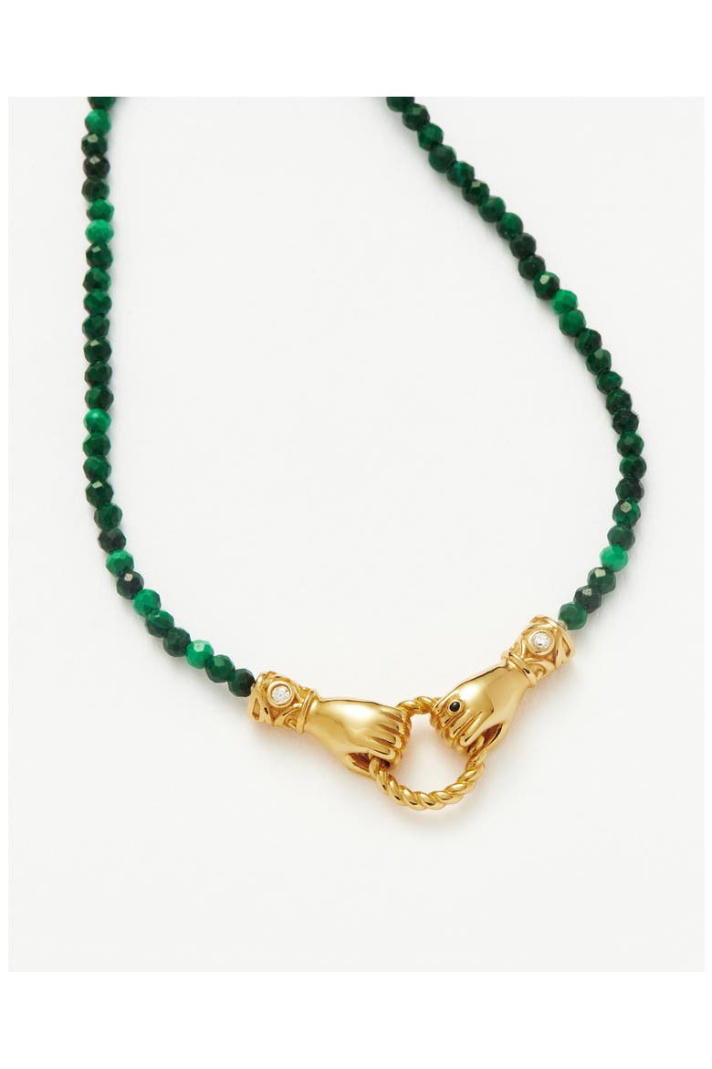 x Harris Reed Mini In Good Hands Beaded Bracelet, Alternate, color, GREEN/ METALLIC GOLD