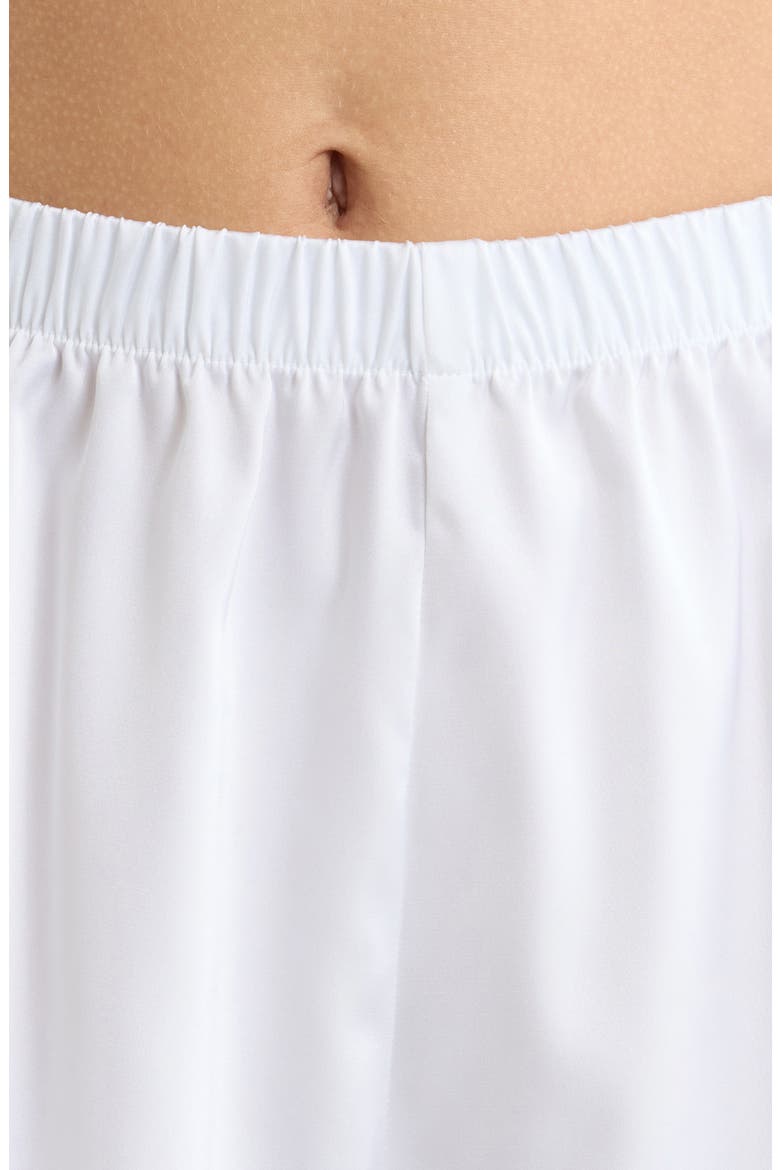 Boxy Stretch Satin Short Pajamas, Alternate, color, WHITE