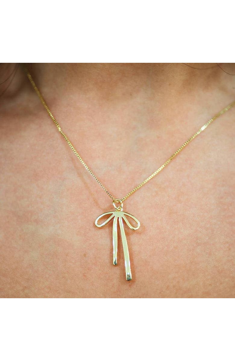 Ivy & Pearl Co. Graceful Bow Necklace, Alternate, color, Gold