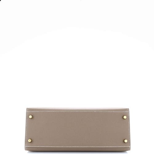 Pre-owned Hermes  Hermes Kelly Handbag Grey Epsom With Gold Hardware 28 In Brown