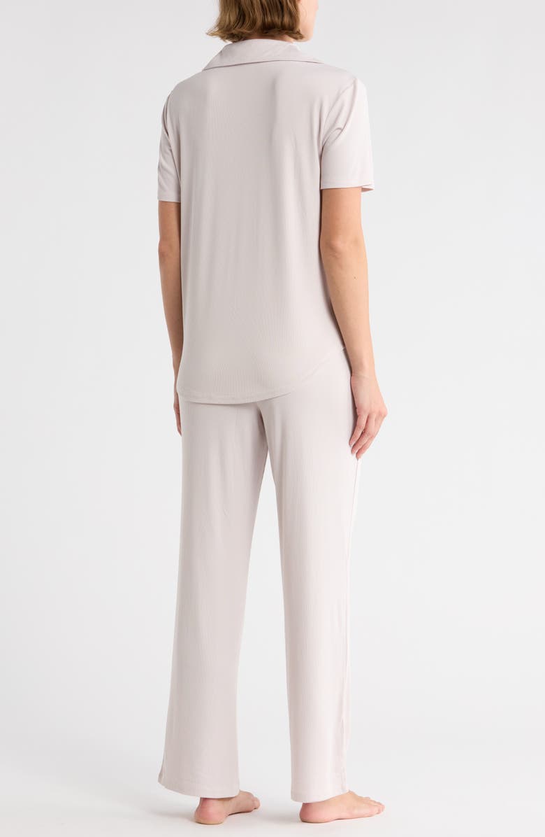 Danskin Notch Pant Pajama Set, Alternate, color, Silver Cloud