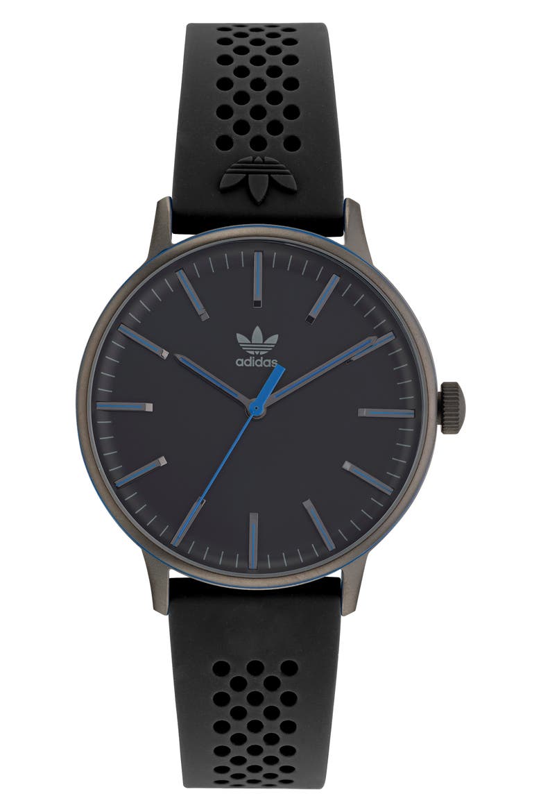 Code One Small Silicone Strap Watch, 35mm, Main, color, BLACK