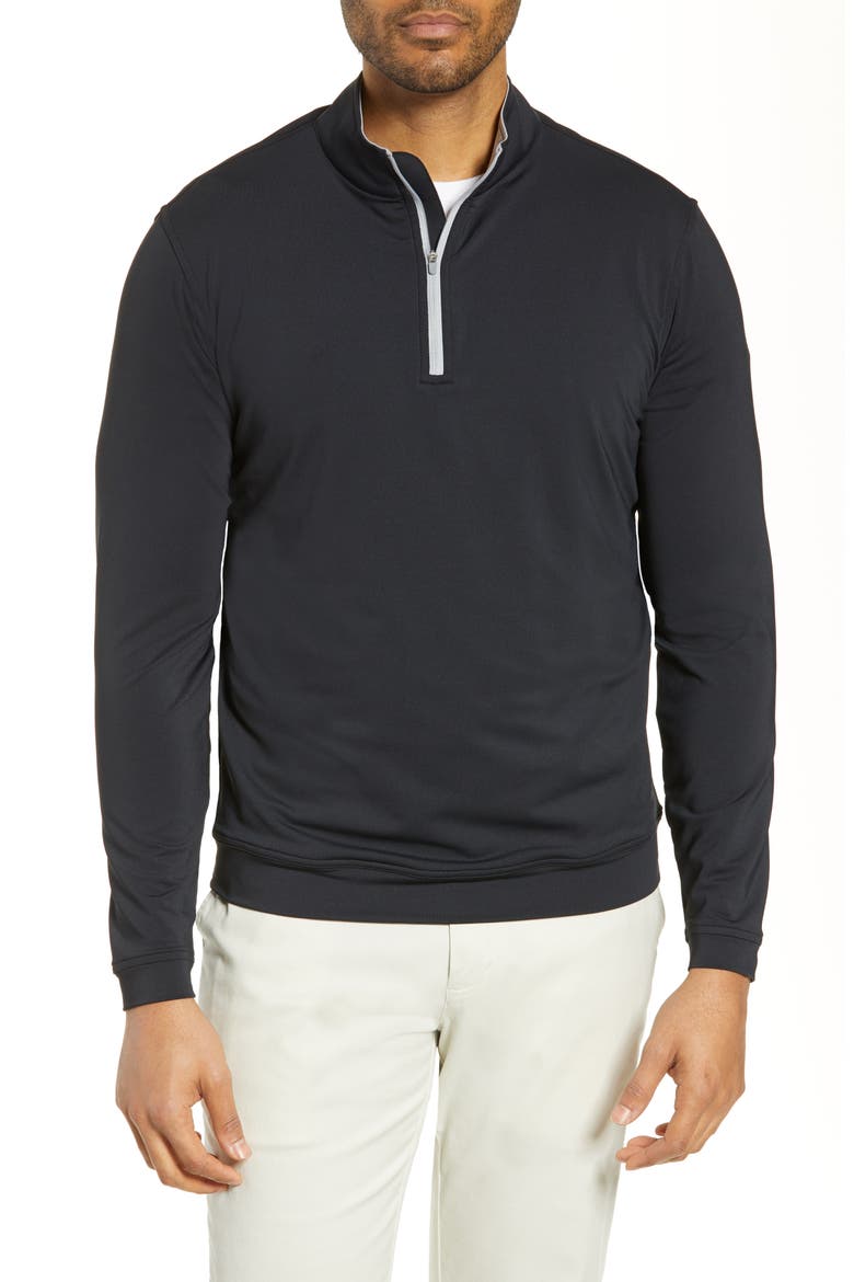 Perth Performance Quarter Zip Sweatshirt, Main, color, BLACK