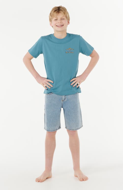 Rip Curl Kids' Tropic Daze Logo Cotton Graphic T-shirt In Blue