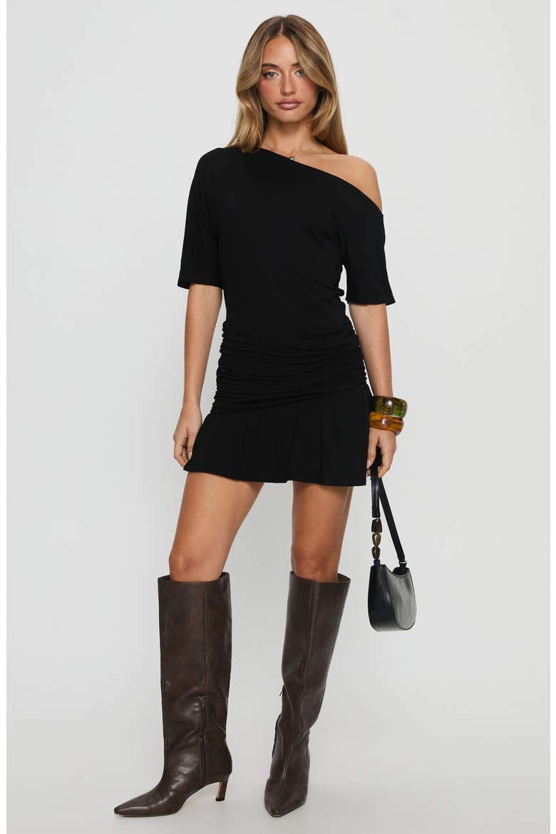 Haylo Off the Shoulder Minidress, Alternate, color, BLACK