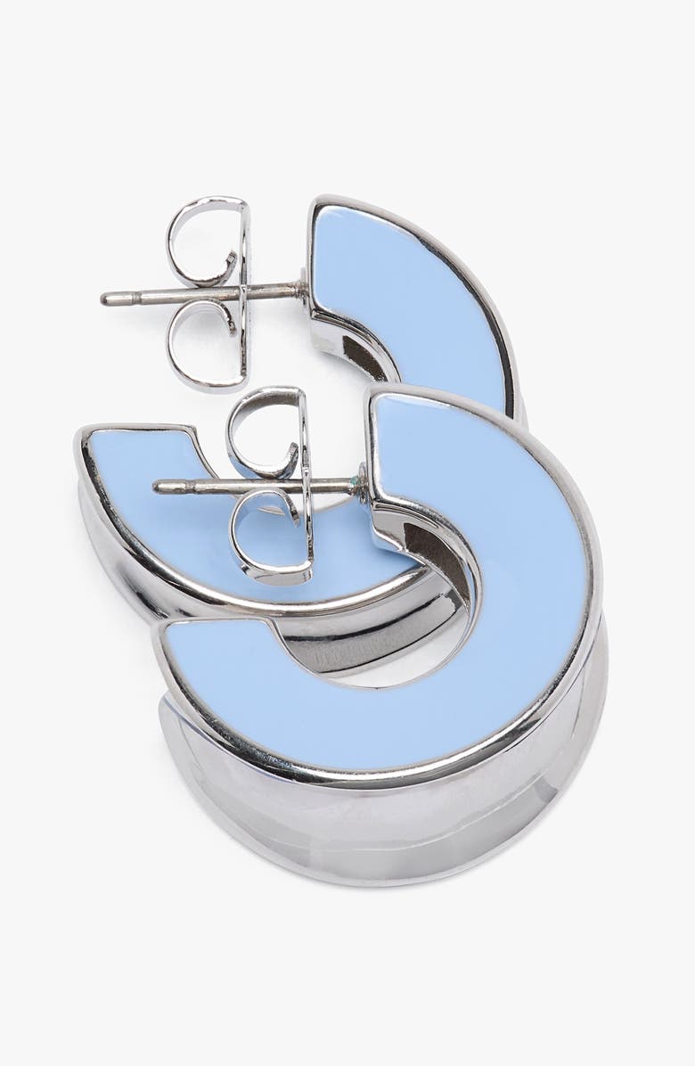 Kate Spade New York small enamel hoop earrings, Alternate, color, Turquoise.