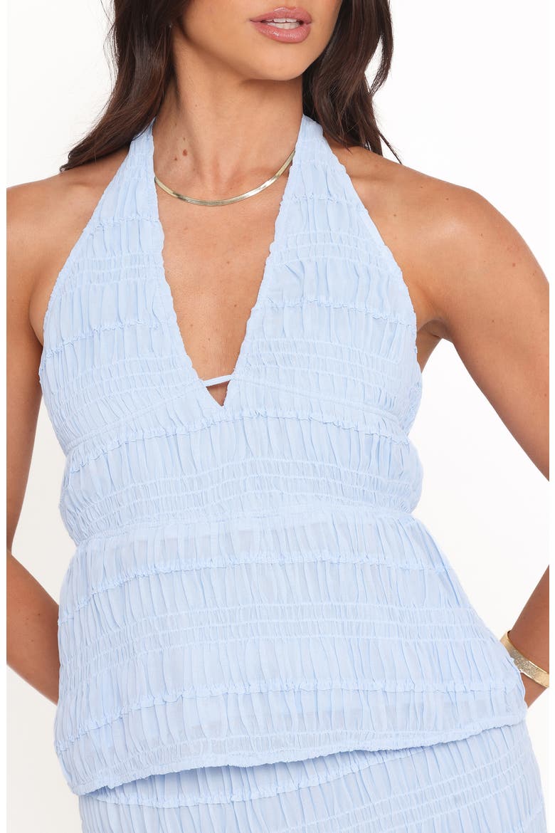 Zafira Textured Halter Top, Alternate, color, BLUE