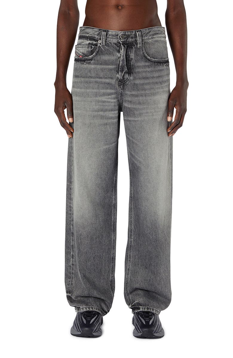 DIESEL<sup>®</sup> 2001 D-Macro Straight Leg Jeans, Main, color, Black/ Deni