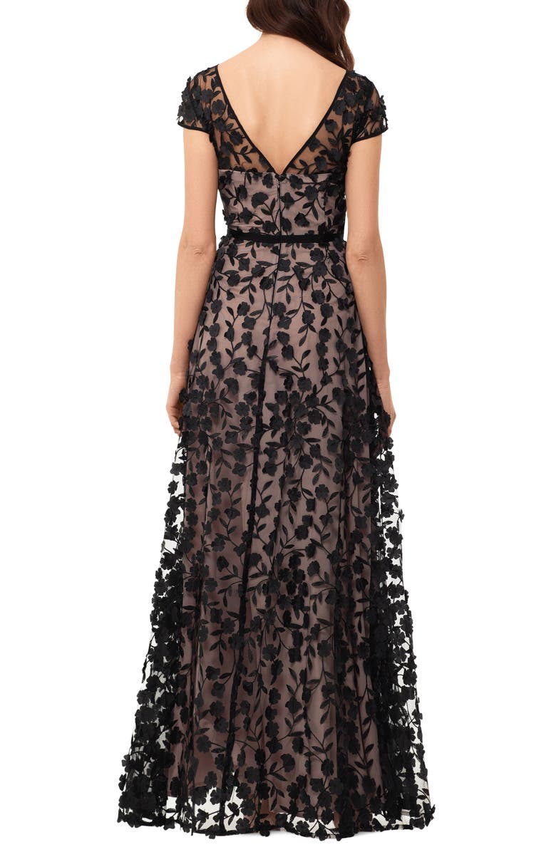 Xscape Evenings Xscape Floral Embroidered Tulle Gown, Alternate, color, 