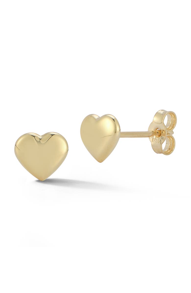 Ember Fine Jewelry Heart Stud Earrings, Main, color, Gold