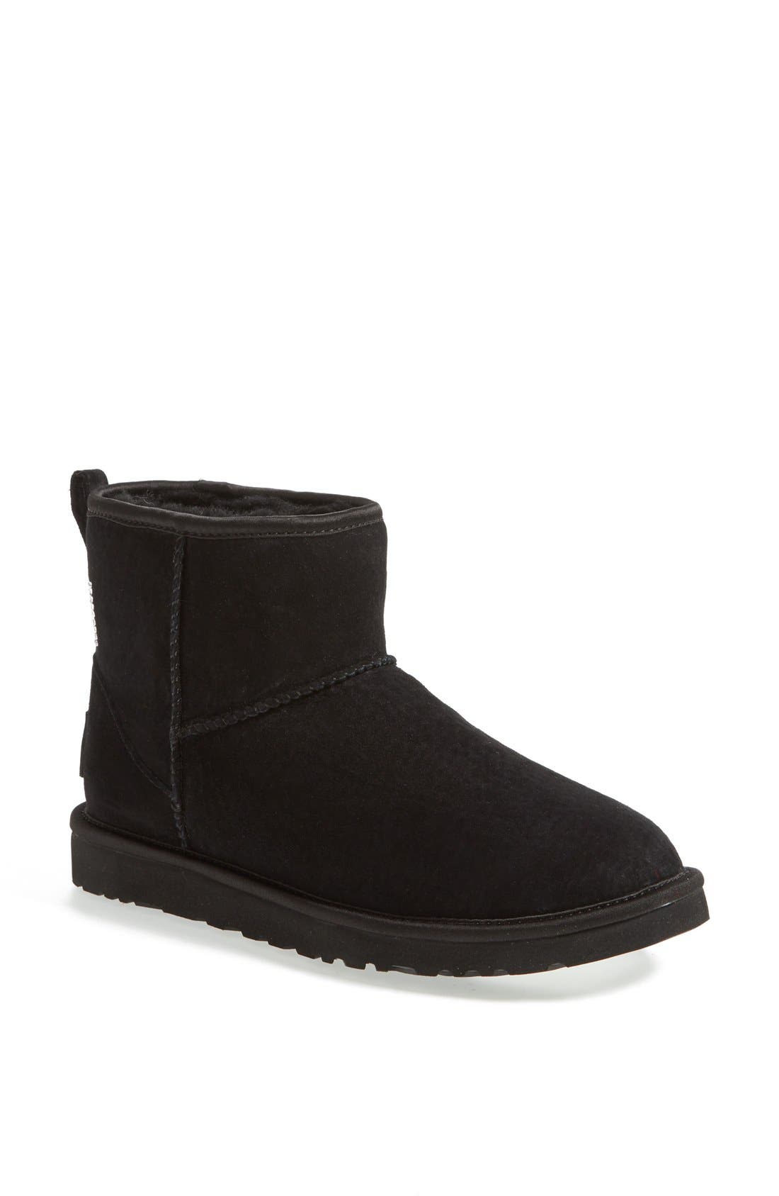 Australia 'Classic Mini - Crystal Bow' Boot, Main, color, BLACK