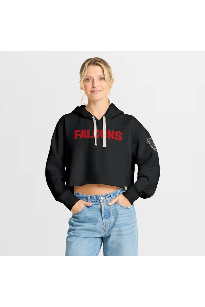 Women's Fanatics Black Atlanta Falcons Oversized Hometown Heritage Cropped Hoodie, Main, color, Black