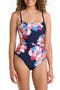 Lingerie Floral Print Braided Strap One-Piece Swimsuit