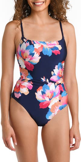 Lingerie Floral Print Braided Strap One-Piece Swimsuit