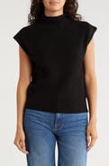 Blu Pepper Mock Neck Cap Sleeve Sweater
