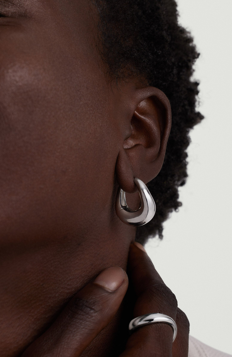 MEJURI Dôme Figure Hoop Earrings, Alternate, color, Sterling Silver