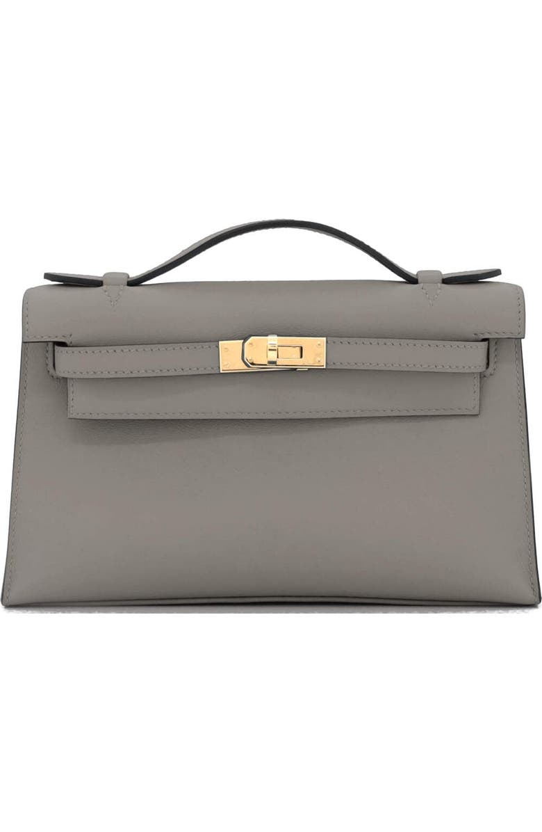 Pre-Owned Hermes Kelly Pochette Swift, Main, color, Gris Meyer