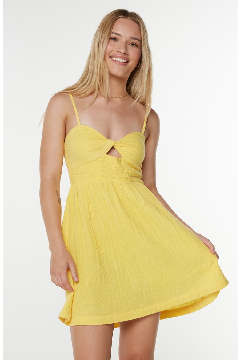 Sunruse Vibes Cutout Minidress, Alternate, color, MIMOSA SOLID