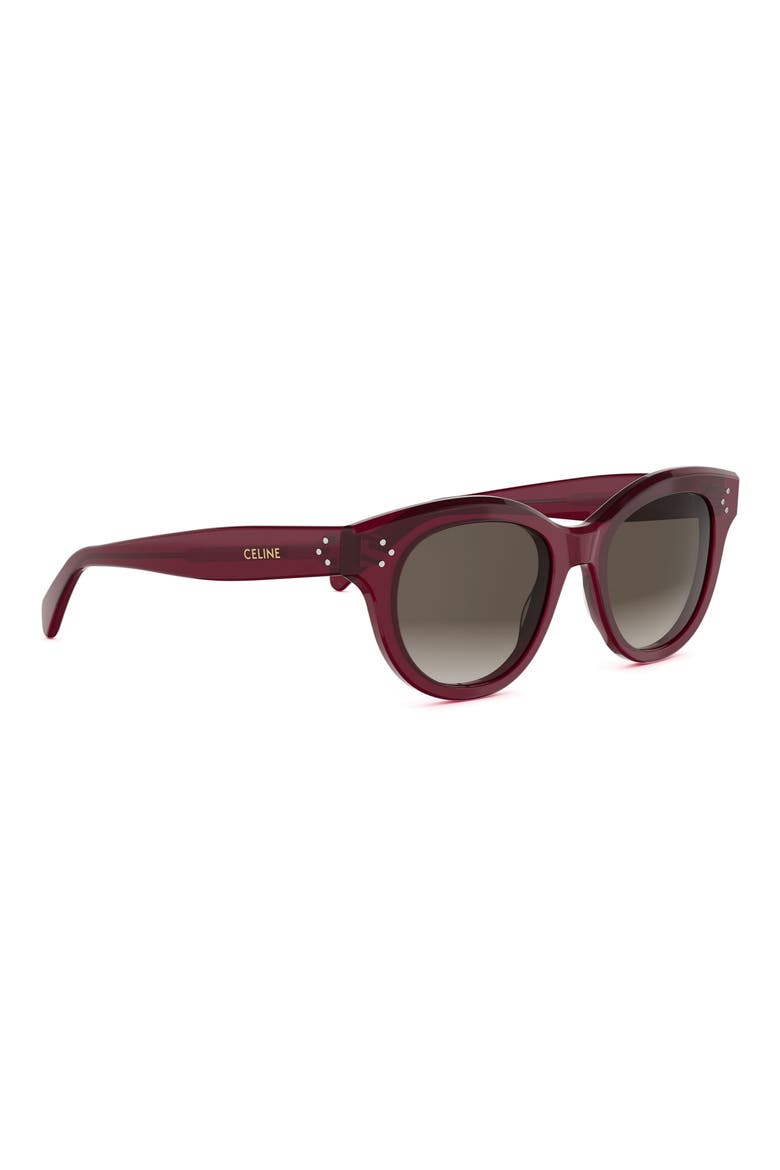 3 Dots 51mm Round Sunglasses, Alternate, color, SHINY BORDEAUX / BROWN
