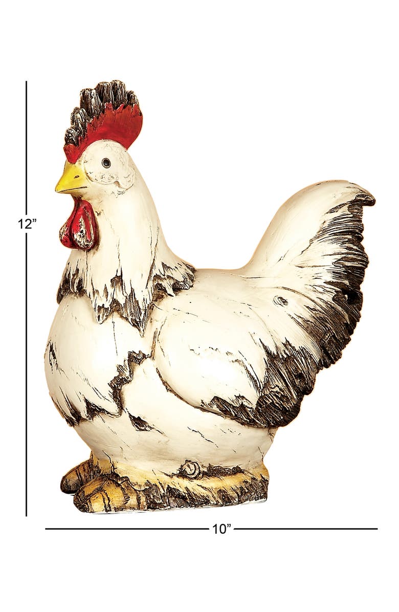UMA Farmhouse Polystone Hen Statue, Alternate, color, White