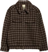 De Bonne Facture Student Windowpane Check Baby Llama Hair Blend Jacket
