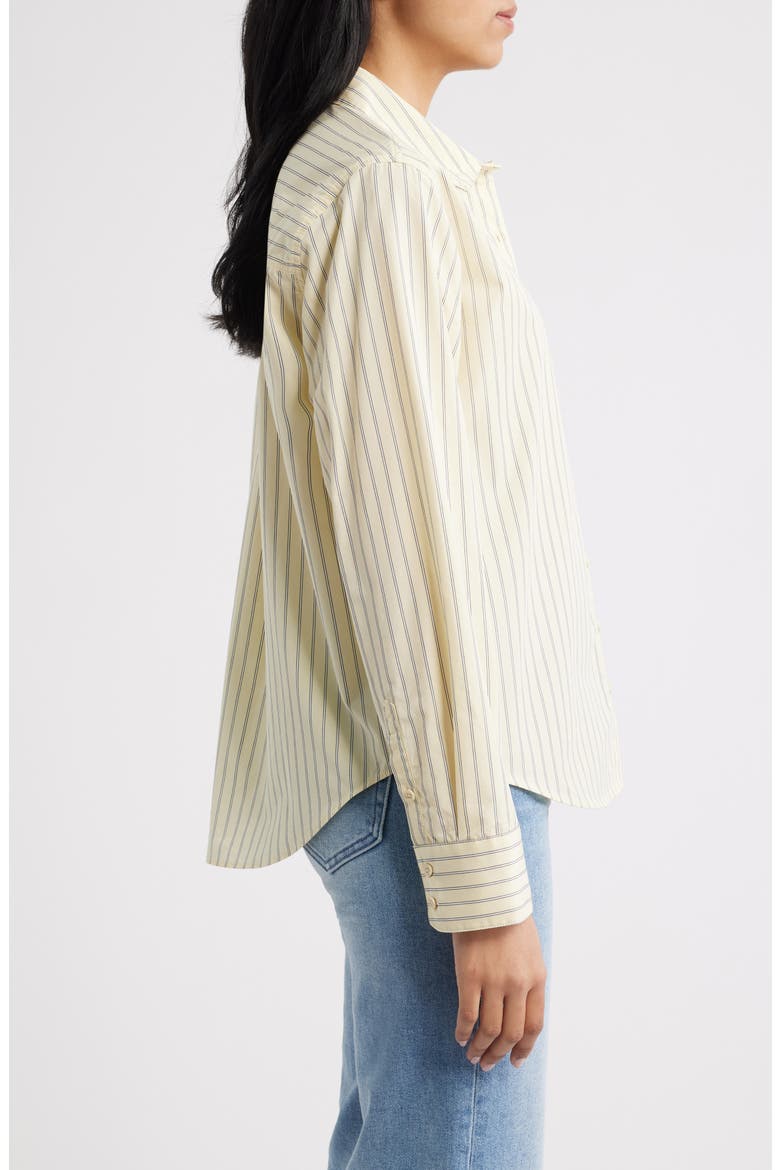 Stripe Button-Up Top, Alternate, color, PASTEL YELLOW STRIPE