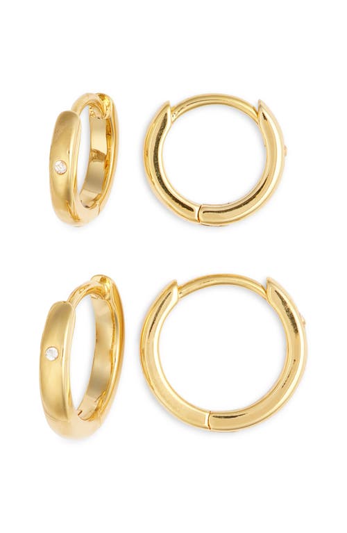 Nordstrom Skinny Huggie Hoop Earrings In 14k Gold Plated