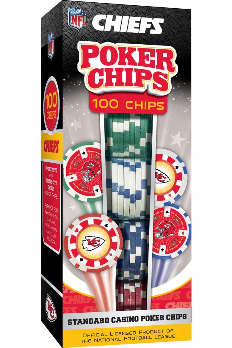 Kansas City Chiefs 100 Piece Poker Chips, Main, color, Multicolor