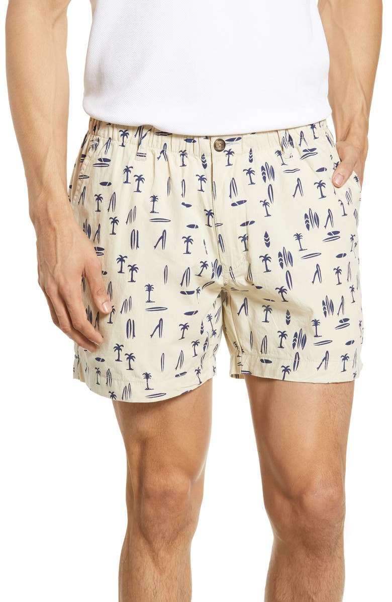 Vintage 1946 Snappers Surf Print Shorts, Main, color, 