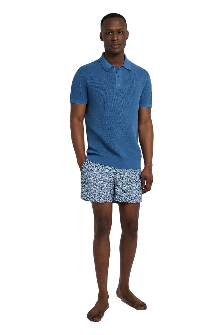 Cotton Textured Knit Polo, Main, color, VINTAGE INDIGO