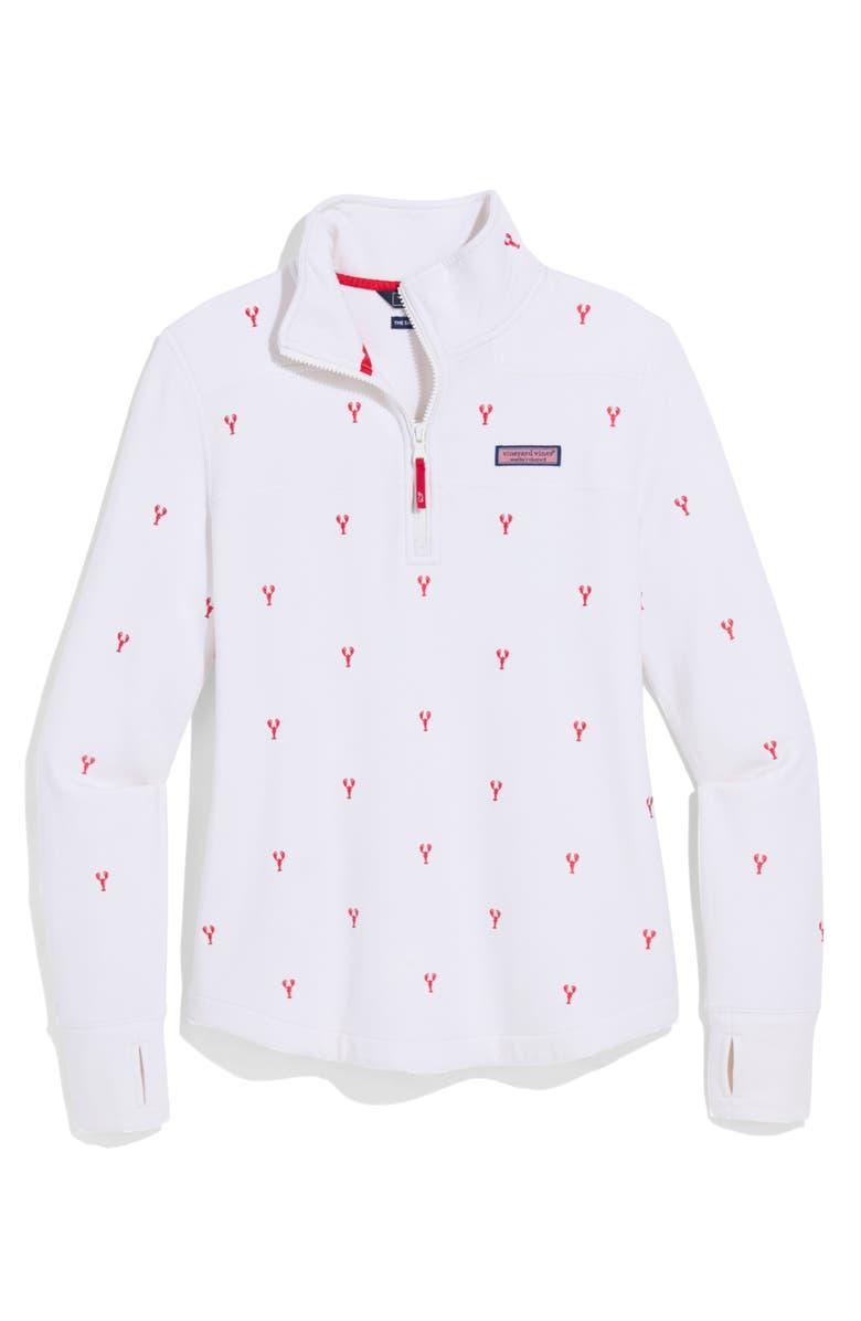 vineyard vines Dreamcloth Quarter Zip Pullover, Alternate, color, Lobster Embd White