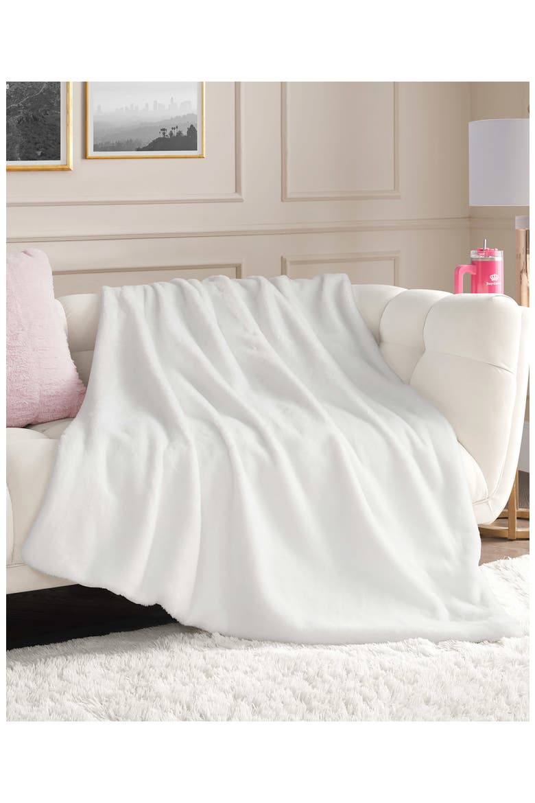 Plush Throw Blanket, Alternate, color, WHITE