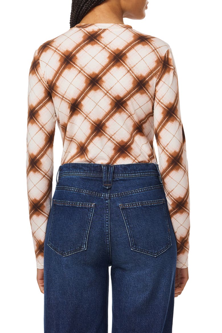 Print Long Sleeve T-Shirt, Alternate, color, ANTIQUE WHITE PLAID
