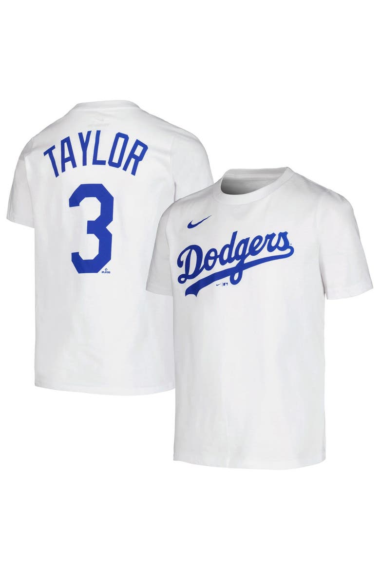 Youth Nike Chris Taylor White Los Angeles Dodgers Player Name & Number T-Shirt, Main, color, White