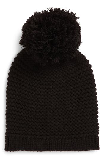 Ugg ® Chunky Knit Beanie With Pompom In Black