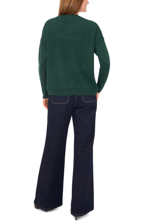 Vince Camuto Star Crewneck Sweater In Green